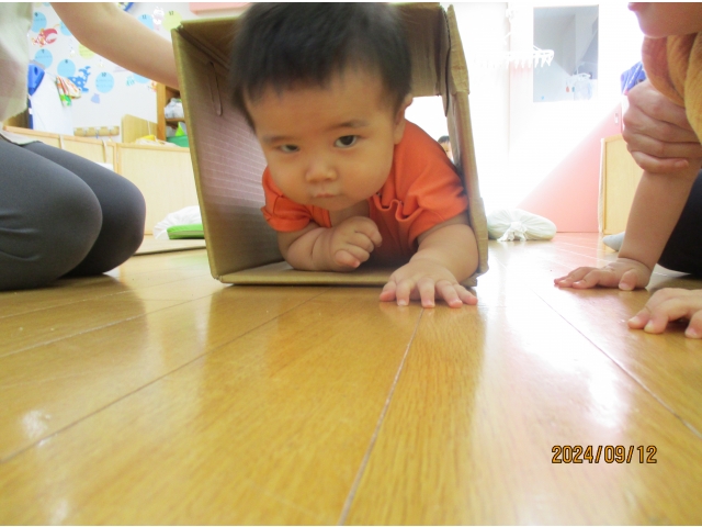 運動会のトンネル練習！くぐれるかな～？