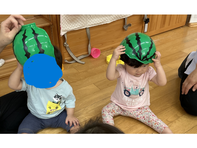 頭にかぶってみたよ