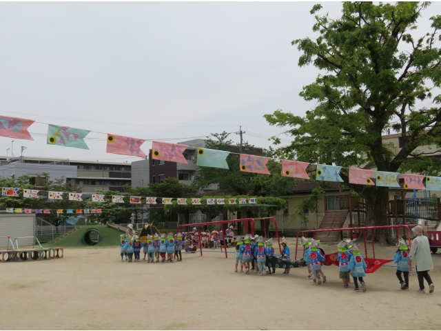 こいのぼりが元気に泳ぎます♪