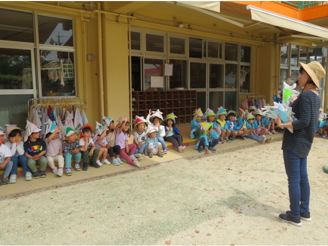 4.5歳児は園長先生と走りの競争です!