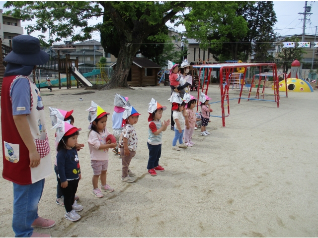 わぁ～！ししまいとこいのぼりがやってくる！！