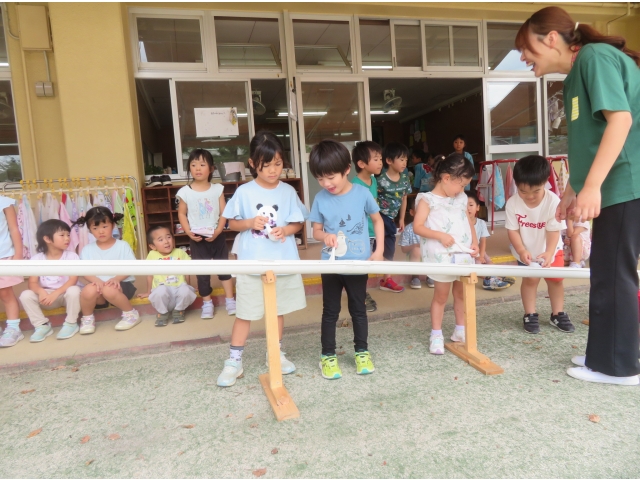 きりん組のお友だちから挑戦です!