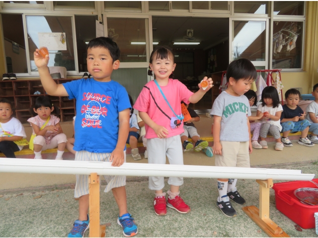 すずらん組のお友だちが挑戦!とれたよ♪