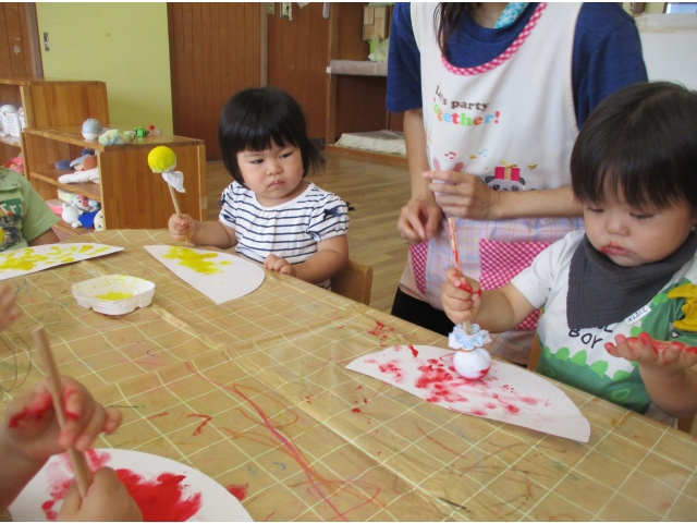 トントントン。手にもついちゃった💦