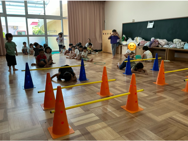 おしりが当たらないように気を付けて…