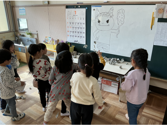 豆まきの練習だ！