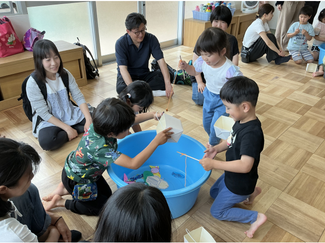 お友だちが作った魚も釣れて、みんなでわいわい、楽しみました♡