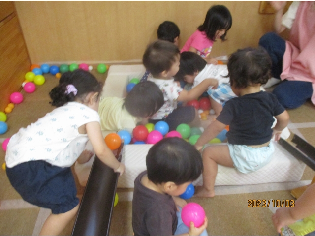 転がしたりひろったり♬