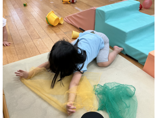 布を広げるよ！