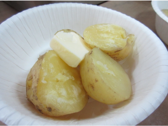 バターを乗せて