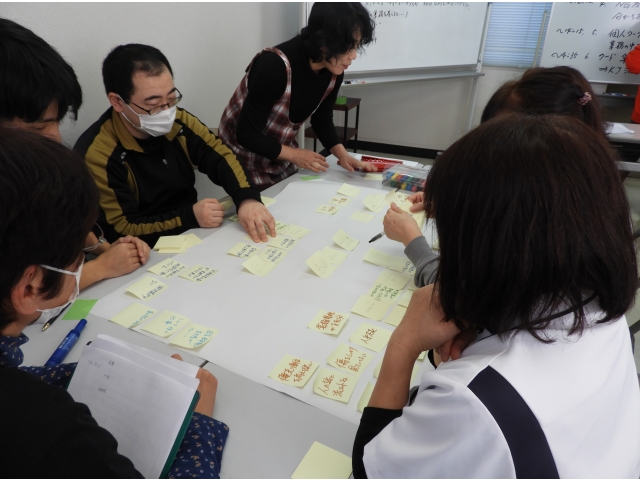 KJ法で普段は話せないことも話し合うことができました。