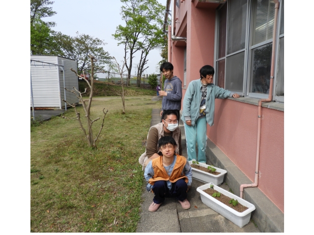 ゴーヤを植えて、とりあえず記念写真