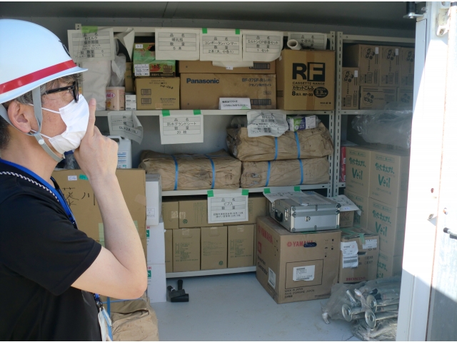 学区の防災倉庫の確認