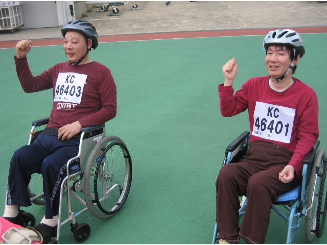 100m走競技スタート前、集中します。