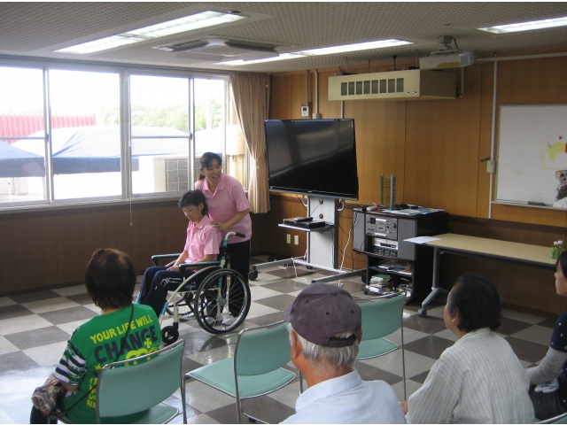 訓練前の車椅子取扱い説明