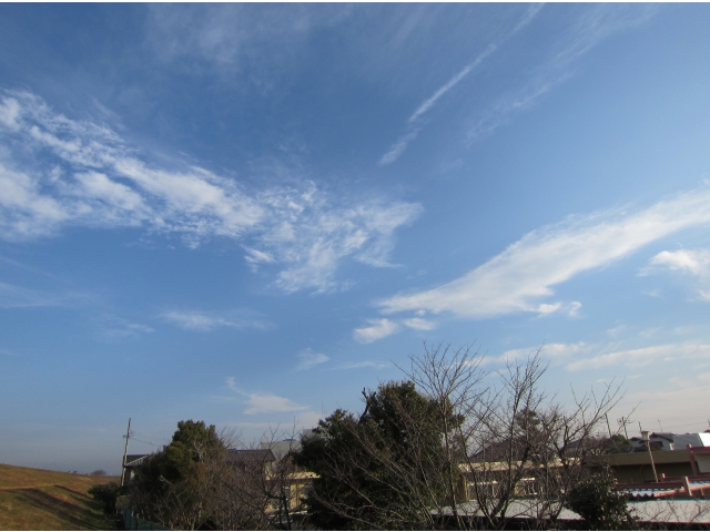 12月12日、朝8時過ぎ、北東の空です。