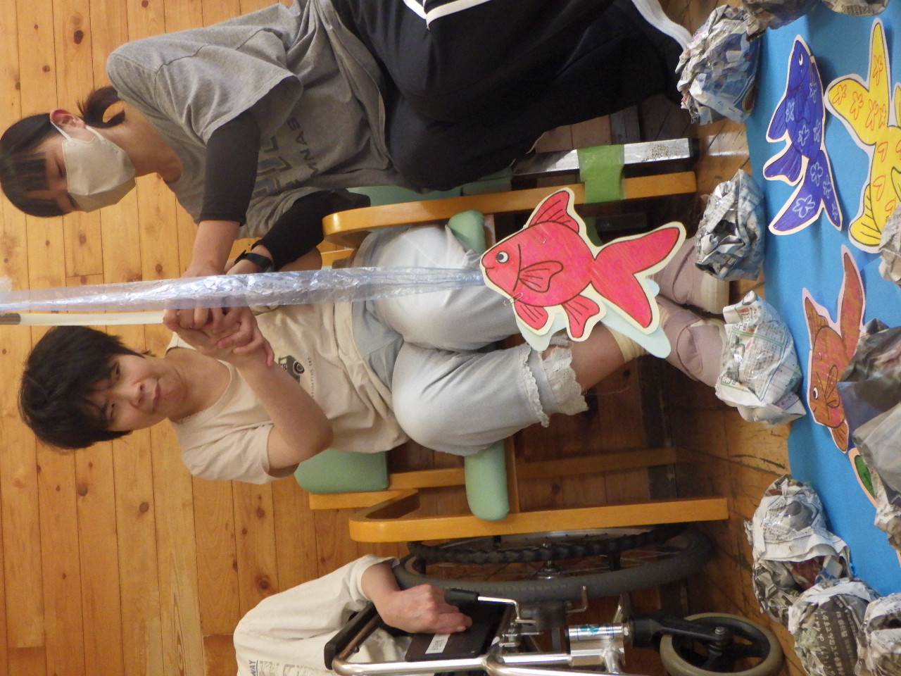 食後に魚釣り～