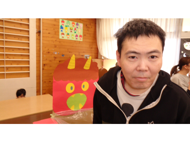 これから豆まきで福を呼び込みます。