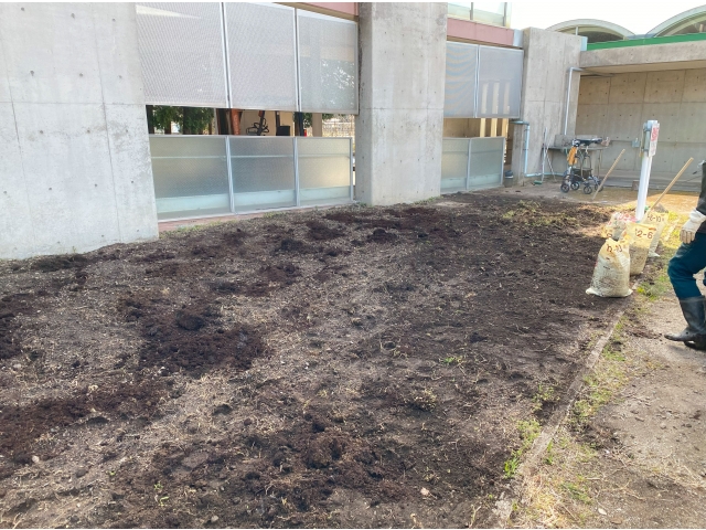 堆肥を全体にまいて