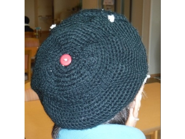 帽子もお手製です。
