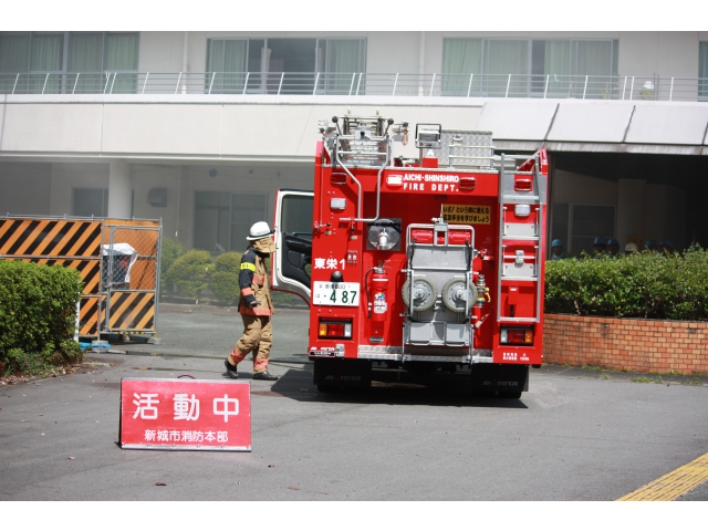消火活動中