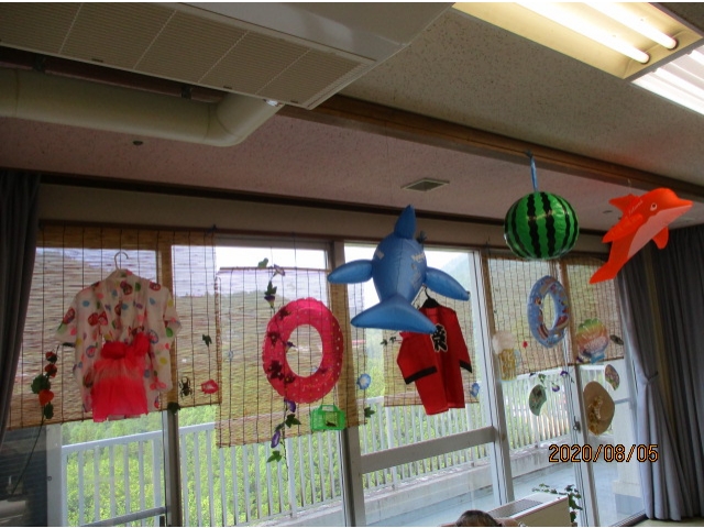 夏らしく飾りつけしました（＾▽＾）