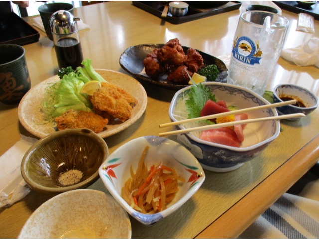 カキフライにお刺身