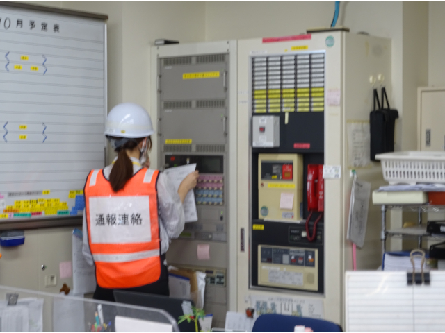 放送がかかった！さぁ、訓練開始です。