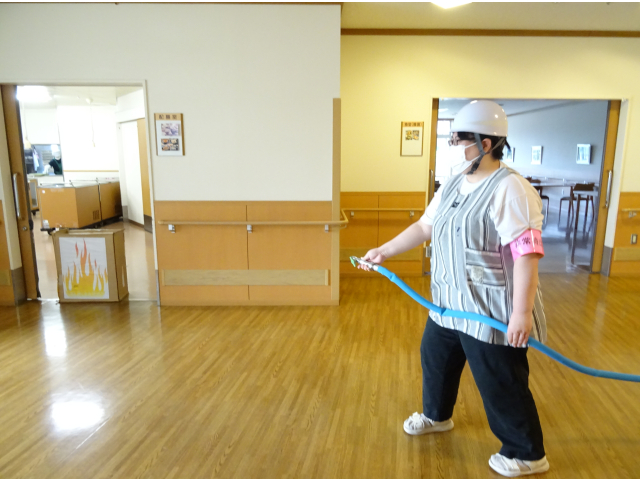 消火栓準備！放水！今回は形だけです。