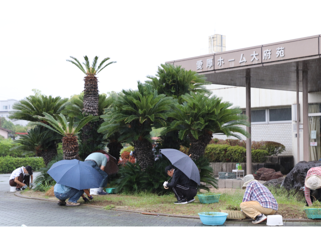 小雨の降る中、傘を差しながら作業してくださいました🙇