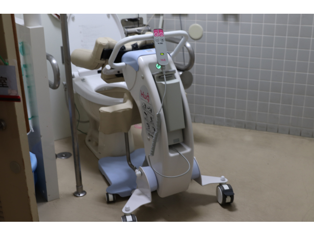 トイレでも使用できるスペースがあることを確認しました。