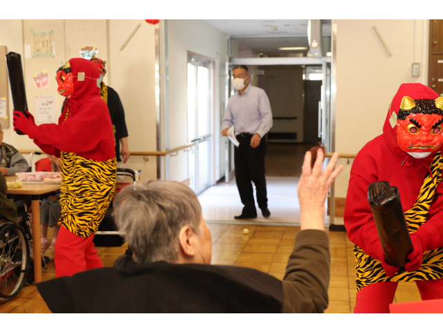 皆さん一生懸命鬼退治していました🫘