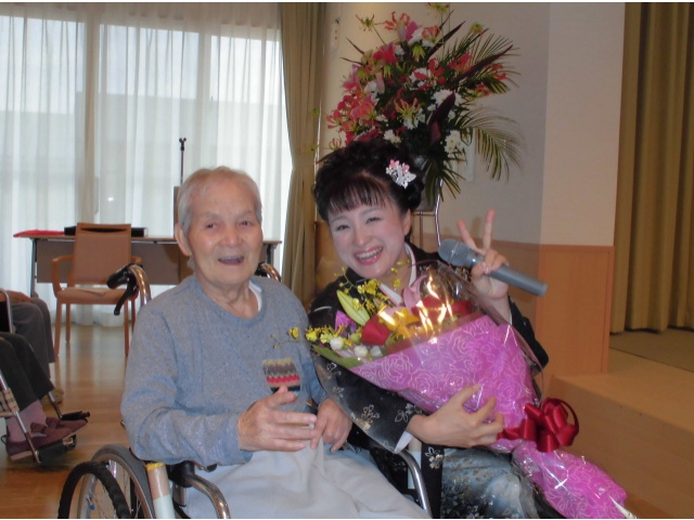 入居者から花束です✿