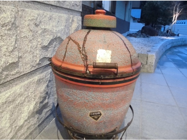 伝統の釜（焼き芋器）