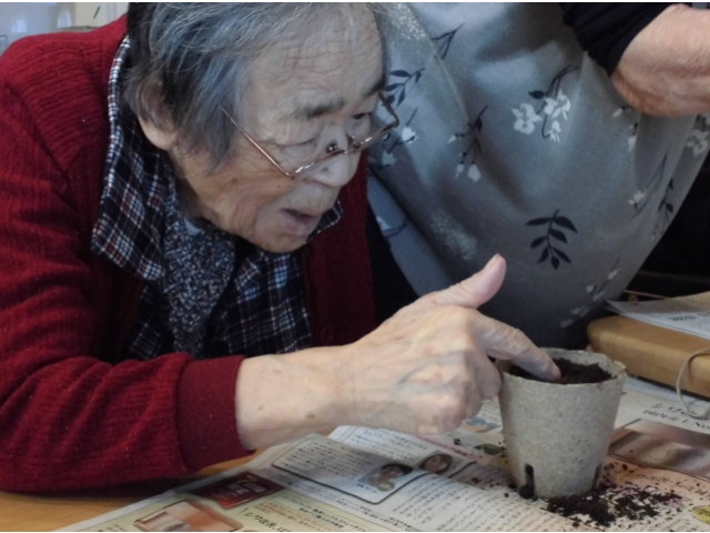 球根ポットづくり