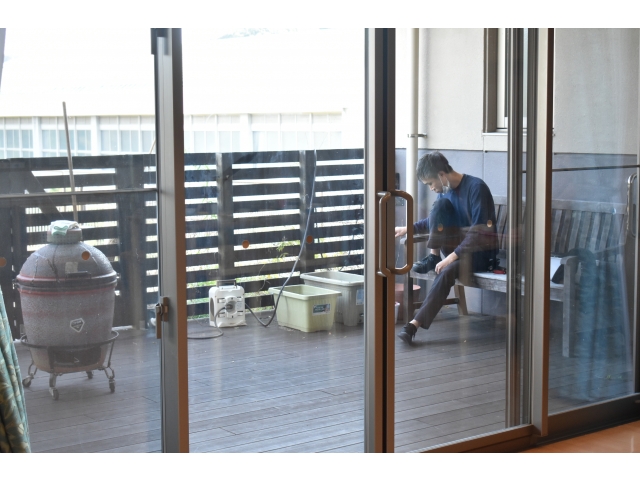 今日は焼き芋の番人がいたよ😂