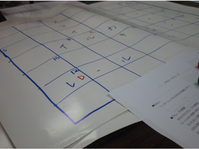 試行錯誤したクロスワードの紙です。