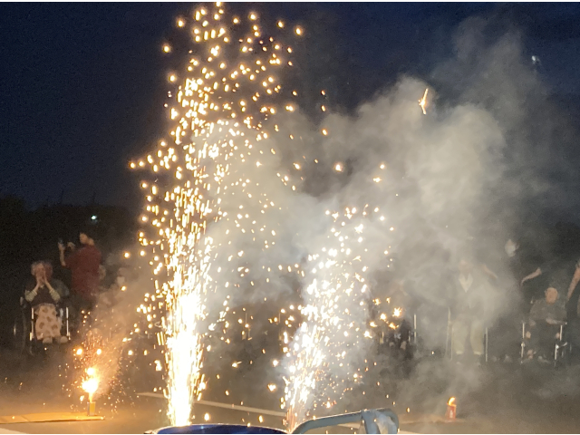 高い噴射に歓声👏