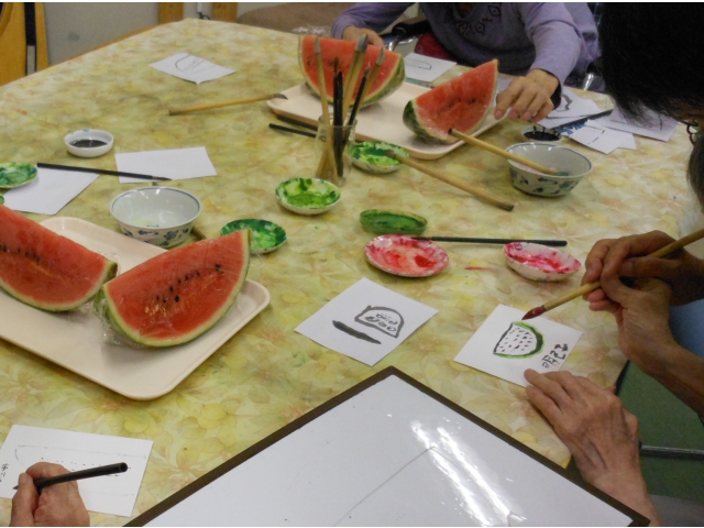 実物のスイカ、美味しそう（8分音符）