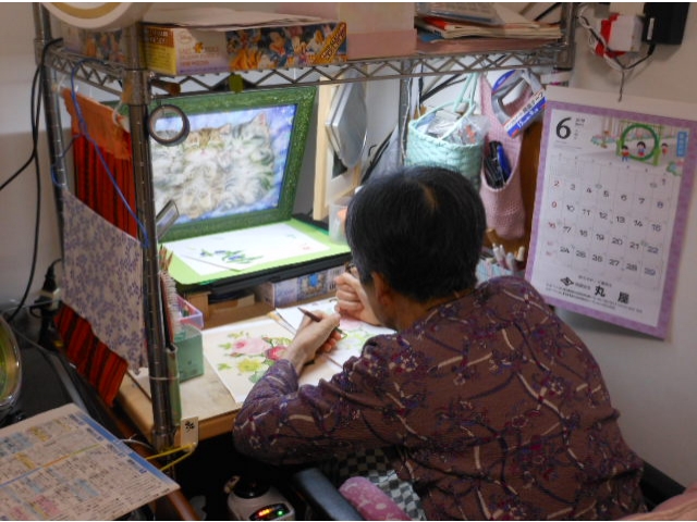 居室での作製スペースです。