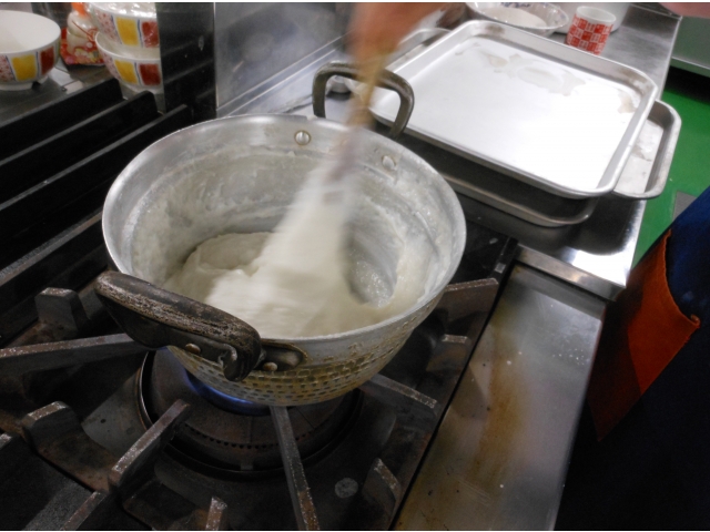 しっかり加熱します。