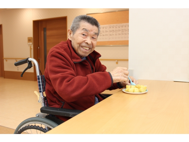 笑顔で応えて頂きました。