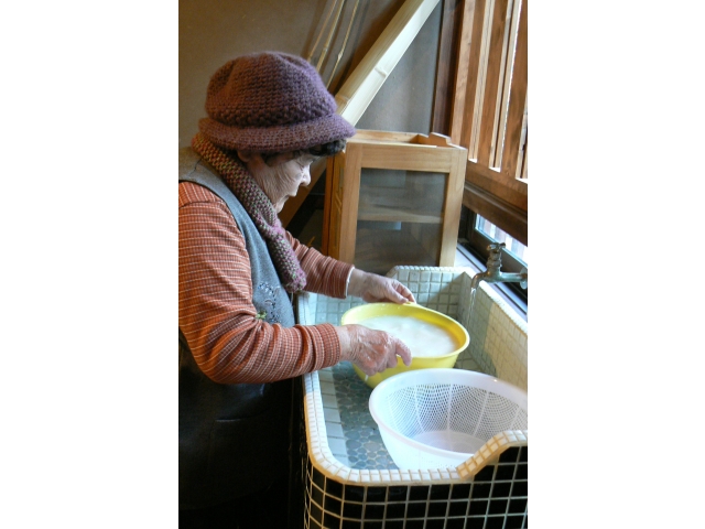 餅つき準備の様子