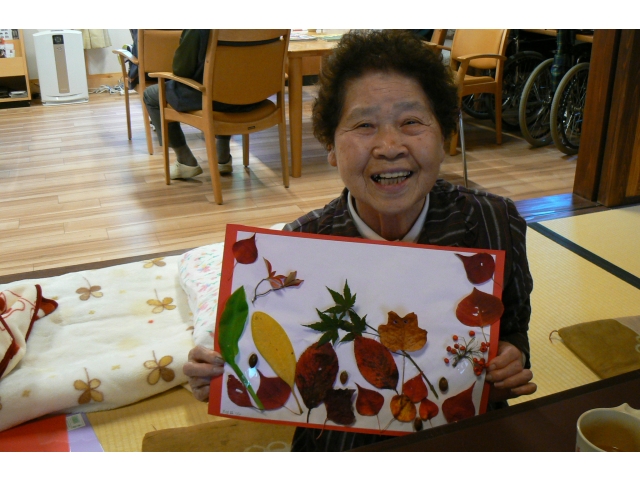 収穫した秋を作品にしました