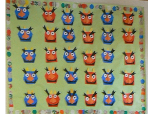 可愛い鬼の壁面が出来ました☆