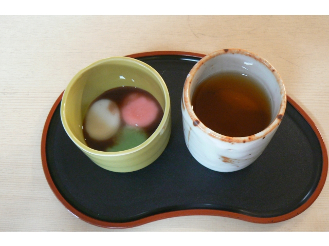 春らしい可愛いおしるこの完成🌸