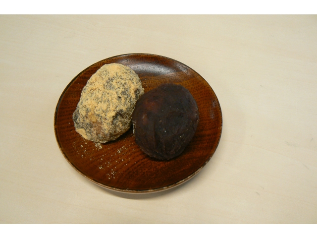 あんこときなこのおはぎの完成です☆