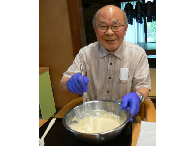 お好み焼きの粉を混ぜて♪