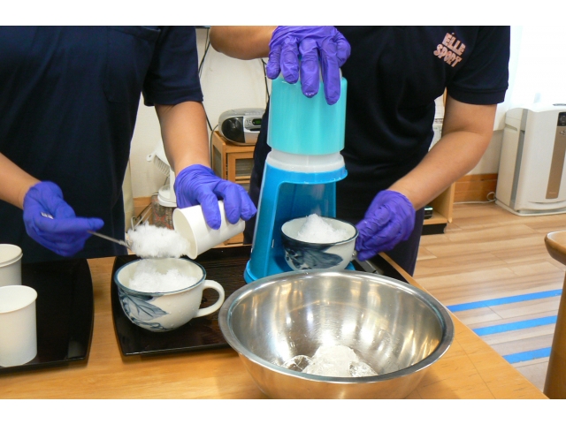 おやつはかき氷をいただきました♪