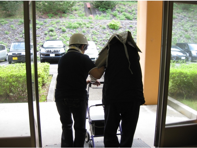 利用者様も避難